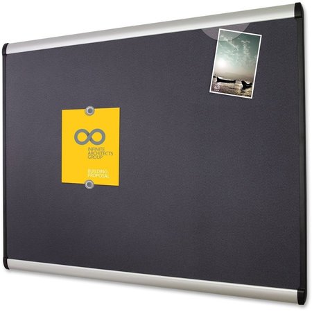 Quartet Magnetic Fabric Bulletin Board, w/Magnets, 3'x2', Alum frame QRTMB543A